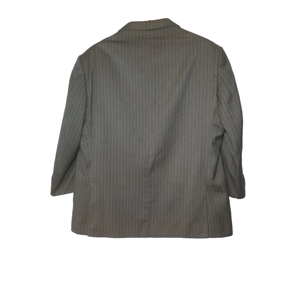 Bocaccio Uomo Dark Gray Pinstripe 2‎ Button Front 4 Button Sleeve 2 Vents 46S